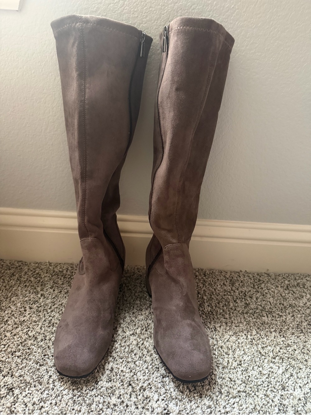 Kenneth Cole Reaction Taupe Suede Over-the-Knee Boots